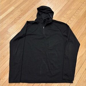 Lululemon Mesh Vent Black Hoodie Quarter Zip